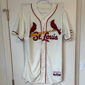 Majestic Cream and Red St. Louis Cardinals Jersey